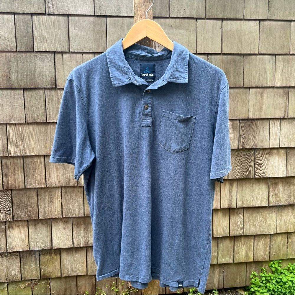 Prana Cotton Pocket Polo Shirt Men's L